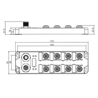 LKHA-0016P-M12-A ELCO IO-LINK SENSOR HUB, CLASS-A, M12 A-CODE 4PIN IO-LINK CONN. AND M12 L-CODE AUXILIARY POWER SUPPLY, 8XM12 5PIN, 16 DO, PNP, IP67